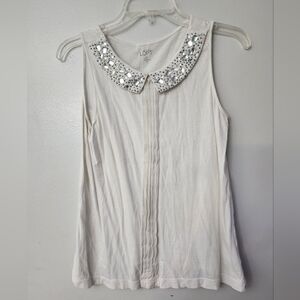 Loft Bedazzled Collar Tanktop Size Medium Petite